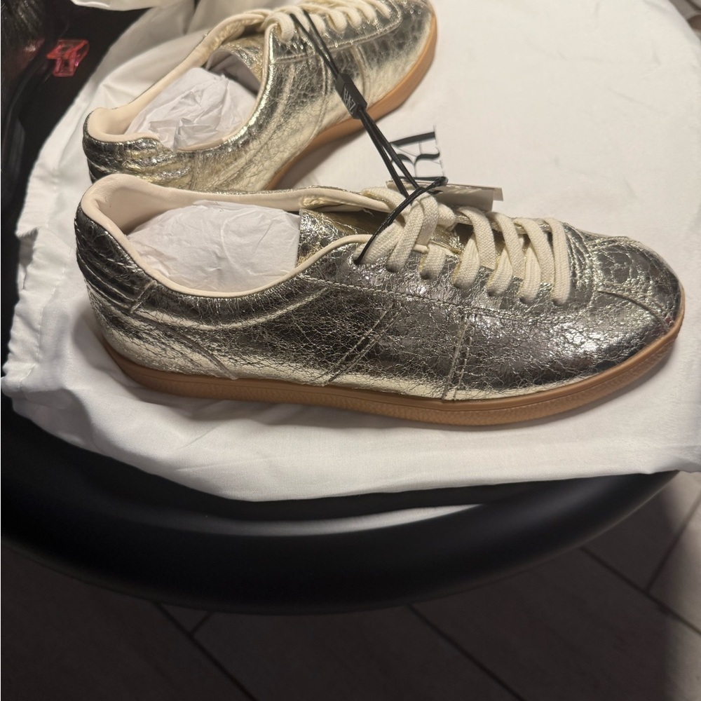 Metallic Gold Sneakers